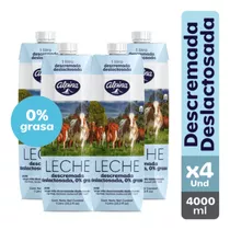 Leche Descremada Deslactosada Alpina X4 Und Caja 1000 Ml