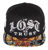 Boné Lost Monalisa Preto Aba Reta Fitão Strapback Premium