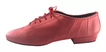 Zapato De Baile Tango Salsa Fiesta Rock Cuero Rojo Flexible