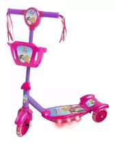 Patinete Infantil Musical Princesa 3 Rodas Luzes E Cestinha