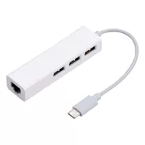 Hub Usb C Usb-c Ethernet Rj45 Lan Placa De Rede 3x Usb A