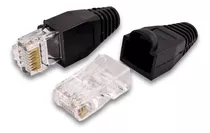 Par Fichas Rj45 Utp 2 Piezas Cat 6 + Par Capuchones | X 2 U