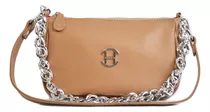 Cartera Baguette Beige Mujer Moda Cuero Accesorio 