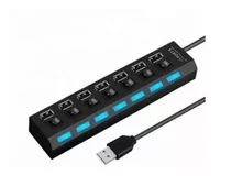 Hub Usb 2.0 7 Portas Led Azul.