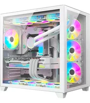 Gabinete Gamer K-mex Aquário Space Atx White Cg-w2r4 Sem Fan Cor Branco