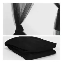 Pabellón Mosquitero Para Cama King Size, Cuatro Esquin-negro Color Negro Cortinas De Dormitorio