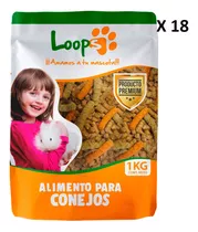 18 Bolsas Alimento Conejo Pellet Loops 1kg.