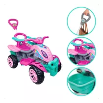 Carrinho De Passeio Infantil Empurrador Pedal Criança Rosa