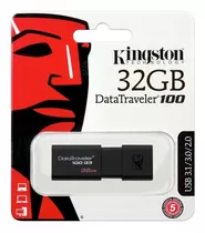 Pendrive Kingston Datatraveler 100 G3 Dt100g3 32gb 3.0 Preto