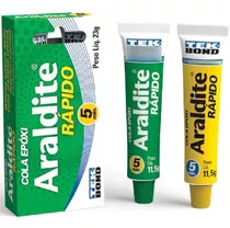 Cola Epóxi Araldite Profissional Tekbond 5 Minutos Cor Verde E Amarelo