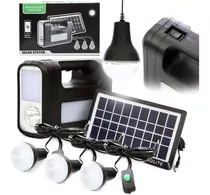 Kit Panel Solar Con Batería Y 3 Bombillos De 3w Carga Usb 5v