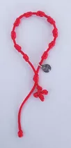 Pulsera Denario Macrame Roja Ajustable Protección 