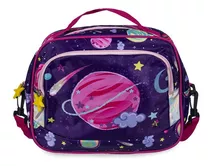 Lunchera Termica Escolar Espacio Galaxia Planetas Talbot Color Violeta