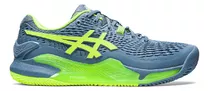 Zapatillas Asics Gel-resolution 9 Clay Color Steel Blue/hazard Green - Adulto 42.5 Ar