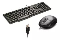 Kit Teclado E Mouse Basico Com Fio Usb Qualidade Promoção