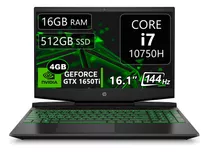 Hp Pavilion 16 Gaming, Ci7-10750h, 16gb, 512gb, Gtx1650, 16p