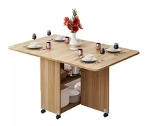 Mesa Plegable Moderna Bossa Miray Comedor Minimalista 140cm Color De La Tapa Marrón Claro