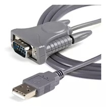 Cable Adaptador De 0,9m Usb A Serie Serial Db9 Db25 Rs232 Color Gris