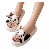 Pantuflas Suela Gruesa Antideslizante Diseño Vaca