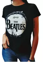 Remera The Beatles Bombo Bateria Algodon Mujer Rock