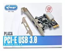 Placa Usb 3.0 Pci Express 1x Pc Computador 2 Portas Saidas