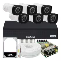 Kit 6 Cameras Seguranca 2 Mega Full Hd Ir Dvr Intelbras 1008