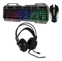 Kit Gamer Teclado Semi Mecânico + Mouse Óptico + Headset 7.1