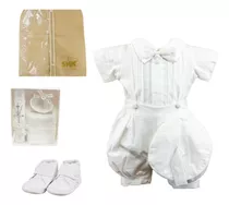 Traje Bautizo Para Niño + Kit Vela + Zapatos + Porta-traje