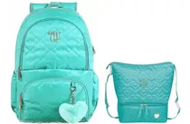 Kit Capricho Love Azul Mochila De Costas + Lancheira Térmica