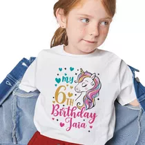 Remera Chicos/niño/niña Cumpleaños Personalizada Con Nombre