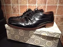 Zapatos De Vestir Hombre De Cuero Real Negro Picado Talle 41