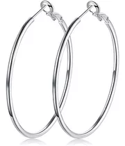 Aretes De Plata 925 De 5cm Regalo Para Mujer Aretes De Aros