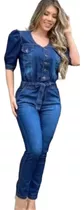 Macaquinho Jeans Feminino Look Plus Size Super Modelador L*x