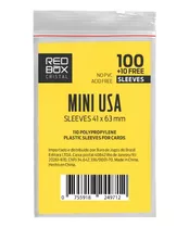 Sleeves Mini Usa Cristal 41 X 63mm 100 Unidades Buró Red Box