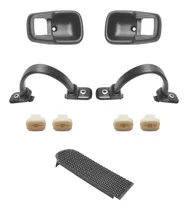 Kit Alça Puxador Braco Preto Moldura Macaneta Pedal Kombi