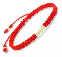 Pulsera Hilo Rojo En Oro Real De 18k Garantizado 0.4 Gramos