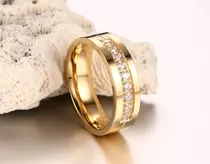 Anillos De Compromiso Matrimonio Acero Inoxidable Talla 8