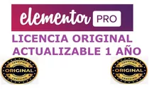 Elementor Pro Licencia Original Y Actualizada 1 Año