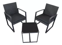 Set Para Exterior E Interior De Rattan Color Carbon Stefa