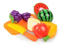  Set Verduras Frutas Velcro Para Cortar Con Tabla Y Cuchillo