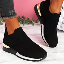 Zapatillas Mujer Cuero Ad0 Velcro Goma