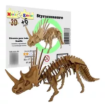 Brinquedo Quebra Cabeça 3d Dinossauro Styracossauro Mdf