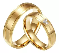 Anillos Matrimonio Alianzas Deluxe Bañado En Oro 18k Genieka