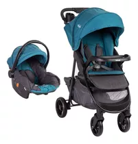 Coche De Paseo Bebesit Sienna Azul Con Chasis Color Negro