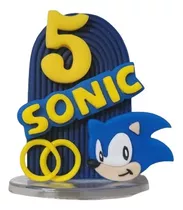 Vela De Aniversario Sonic Numero 5 Anos Biscuit