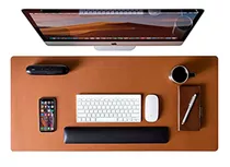 Deskpad Mouse Pad 90x40 Extra Grande Couro Sintetico +brinde
