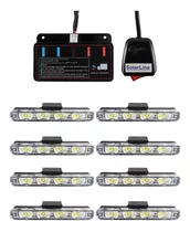 Baliza 8 Modulos 4 Led 32w Estrobo 12v Nl351-8 Blanco