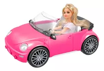 Carro Deportivo Convertible + Muñeca Barbies Juguete Coche