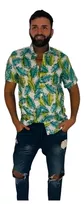 Camisa Hombre Hawaiana Floreada Manga Corta Sheli 3052