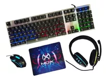 Kit Teclado Mouse/pad Headset E Gamer 4 Em 1 Mox Mo-km700